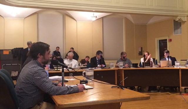 Redstone partner Erik Hoekstra addresses the city council last week. - ALICIA FREESE