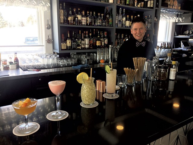 Lee Kinsey with cocktails at Blackbird Bistro in 2019 - FILE: MOLLY ZAPP