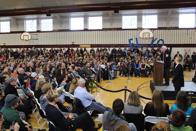 Sanders addresses supporters in Elko, Nevada. - PAUL HEINTZ
