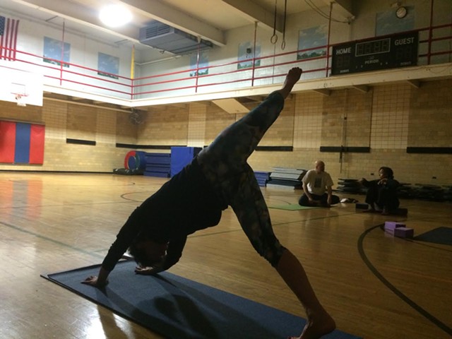 Yoga class at the Greater Burlington YMCA - ALICIA FREESE