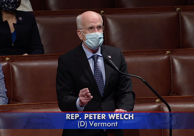 Vermont Rep. Peter Welch speaks in favor of impeachment Wednesday morning. - SCREENSHOT