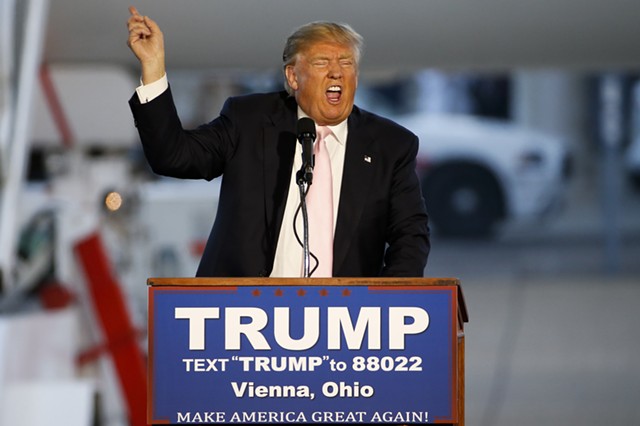 Donald J. Trump speaks Monday in Vienna, Ohio. - AP PHOTO/GENE J. PUSKAR