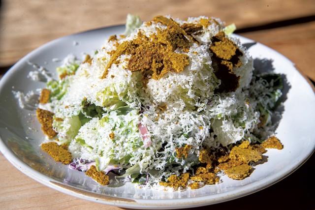 Ranch and romaine salad with carrot pepita crunch and cave-aged cheddar - JAMES BUCK