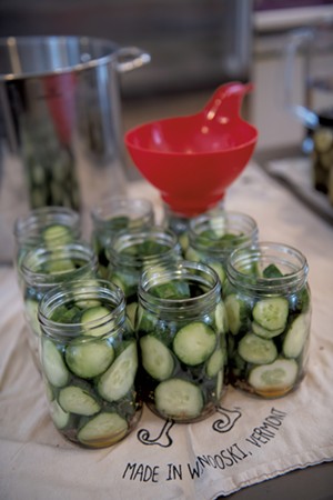 Cucumbers ready for brining to become Heady Pickles - DARIA BISHOP