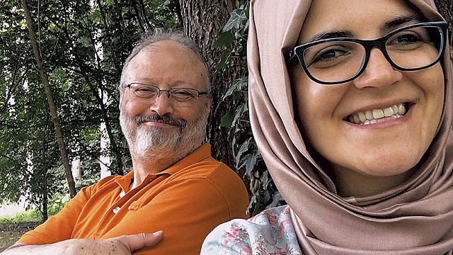FALL FROM GRACE Fogel's documentary explores how Khashoggi (shown with Cengiz) went from being a Saudi insider to an alleged assassination victim. - COURTESY OF BRIARCLIFF ENTERTAINMENT
