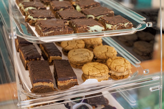 Infused mint chocolate brownies, peanut butter brownies and peanut butter sandwich cookies - LUKE AWTRY