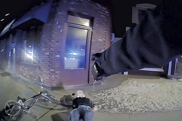 Mark Schwartz using his Taser during the incident that led to his arrest - BODY CAM FOOTAGE