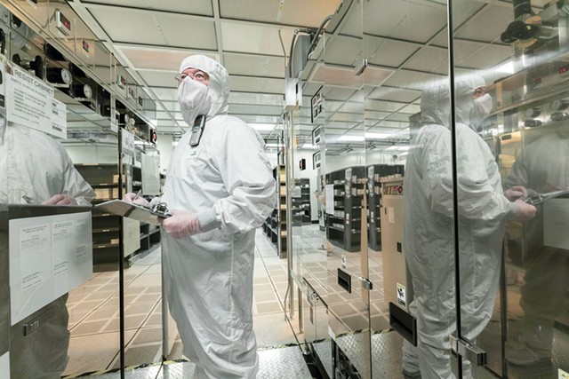 A GlobalFoundries employee working on the production floor in Essex Junction - COURTESY OF GLOBALFOUNDRIES