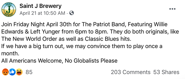 St. Johnsbury Brewery Tells 'Globalists' to Stay Away (2)