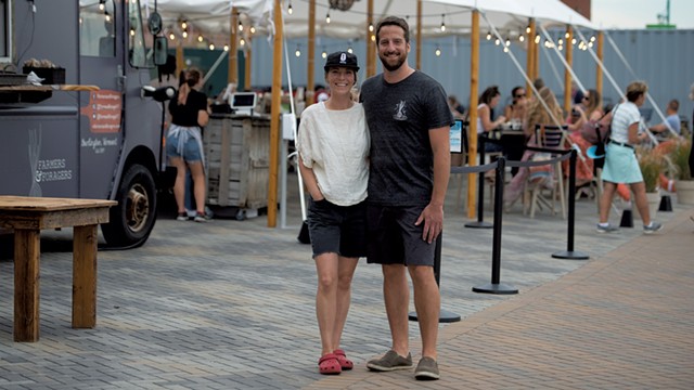 Lauren Johnson and Solomon Bayer-Pacht at their waterfront restaurant - DARIA BISHOP