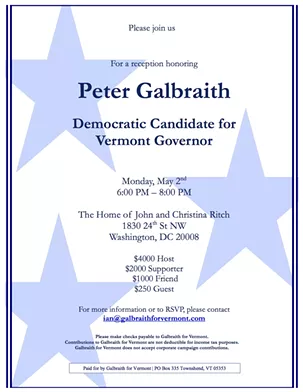 Galbraith Holds D.C. Fundraiser