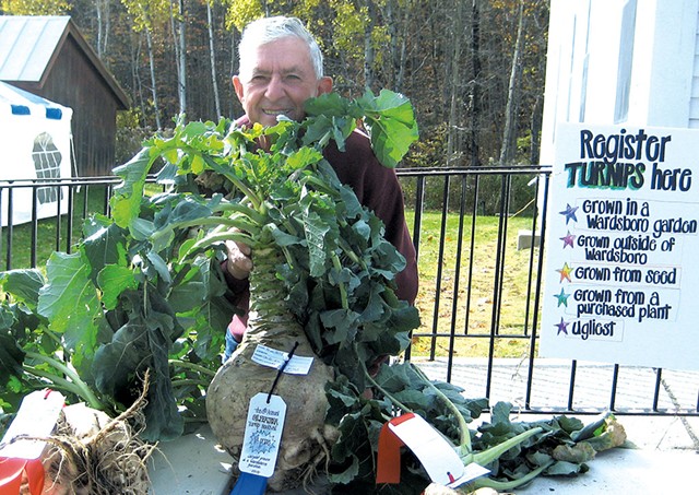 Alan Bills with a prize-winning Gilfeather turnip