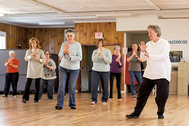 A tai chi class at the Heineberg Senior Center in Burlington - OLIVER PARINI