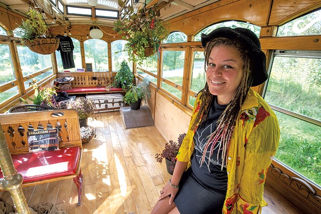 Arantha Farrow in her "Cannaboose" trolley in Hardwick - FILE: JEB WALLACE-BRODEUR