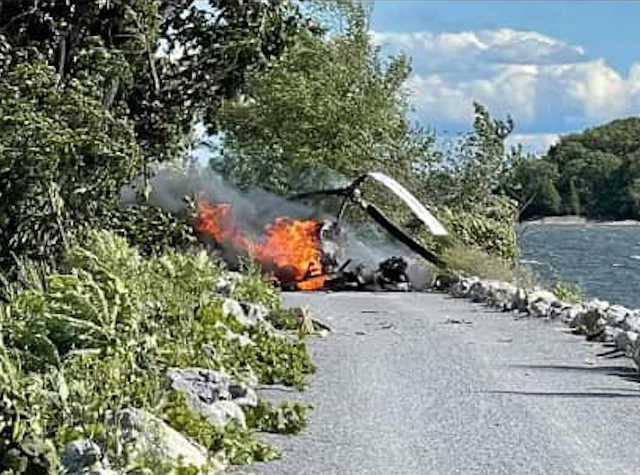 Pilot Survives Helicopter Crash on Colchester Causeway