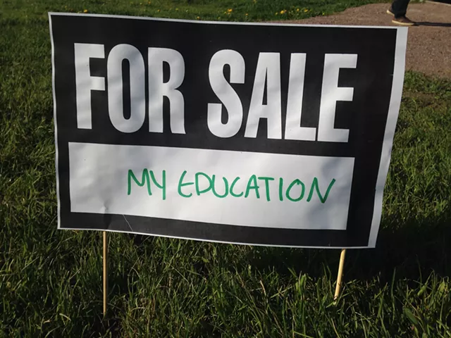 Burlington High School Students Protest Cuts With &lsquo;For Sale&rsquo; Signs