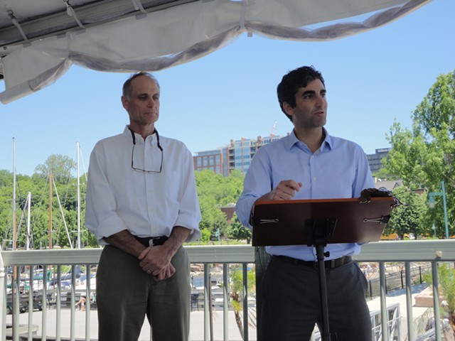 Peter Owens, left, and Mayor Miro Weinberger - FILE