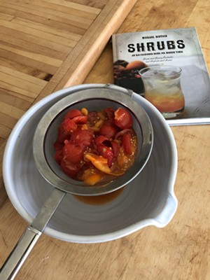 Tomatoes straining for shrub - JORDAN BARRY ©️ SEVEN DAYS