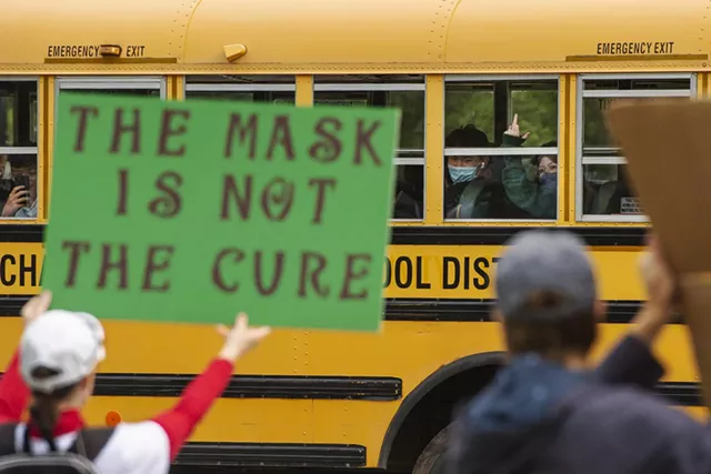 Photo of CVU Student Flipping Off Anti-Mask Protesters Goes Viral