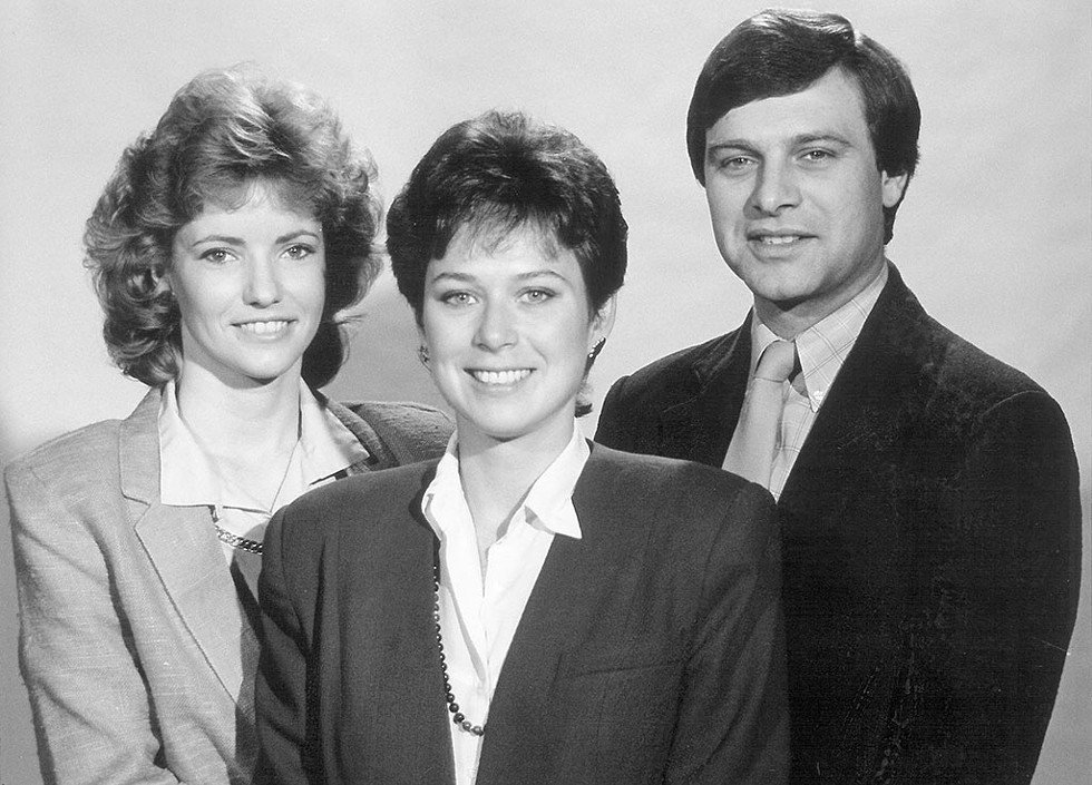 From left: Sharon Meyer, Alexandra Marks and Brad Wright, circa 1990 - COURTESY