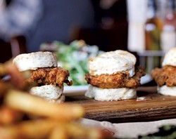 Fried chicken biscuits at Prohibition Pig - COURTESY OF ROCKET