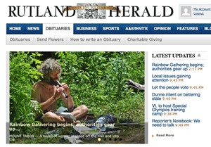 Rutland Herald website - SCREENSHOT