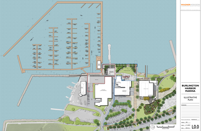 Current rendering of Burlington Harbor Marina - COURTESY: WAGNER HODGSON