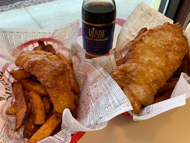 Two sizes of fish and chips at Union Jacks - MELISSA PASANEN
