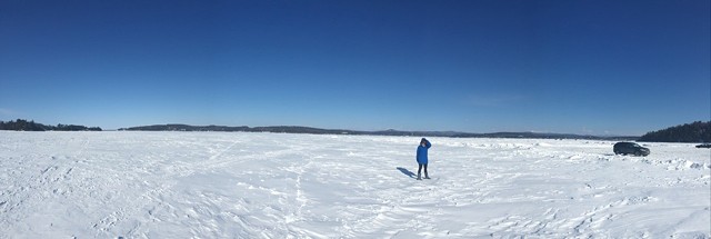 Angela on the frozen lake