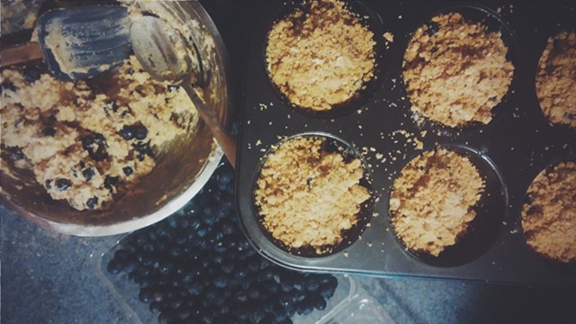 Muffins being assembled - ERINN SIMON