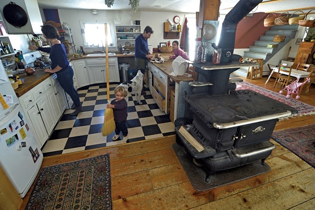 The family's East Hardwick abode features a wood-burning cookstove. - STEFAN HARD