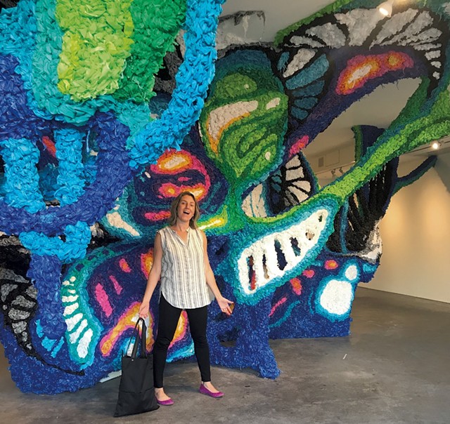 Alison checks out Crystal Wagner's innovative installation at Burlington City Arts - COURTESY OF ALISON NOVAK