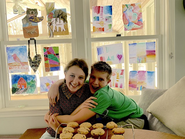 Mira and Theo with the fruits of their labor - ALISON NOVAK
