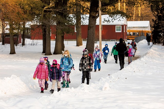 Chamberlin students on their way to school - CAT CUTILLO