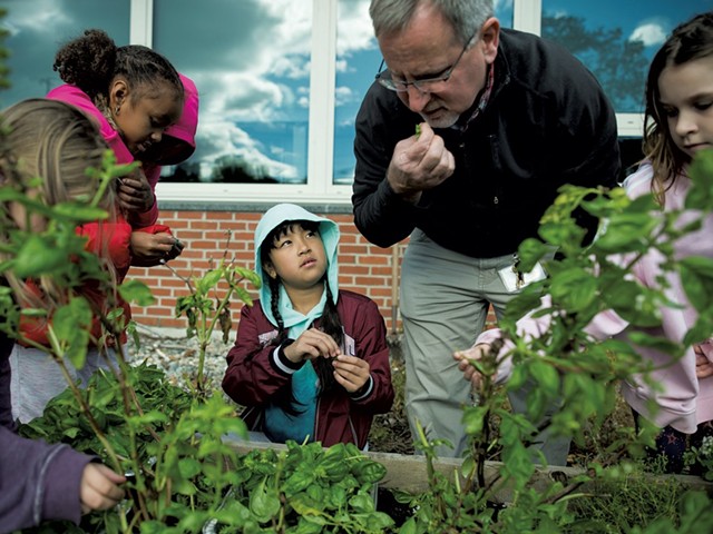 Burlington students explore their school garden - COURTESY OF ANDY DUBACK