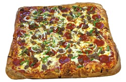 Pizza with the works at Shaggy's Snack Bar &amp; Pizza - JULIA CLANCY