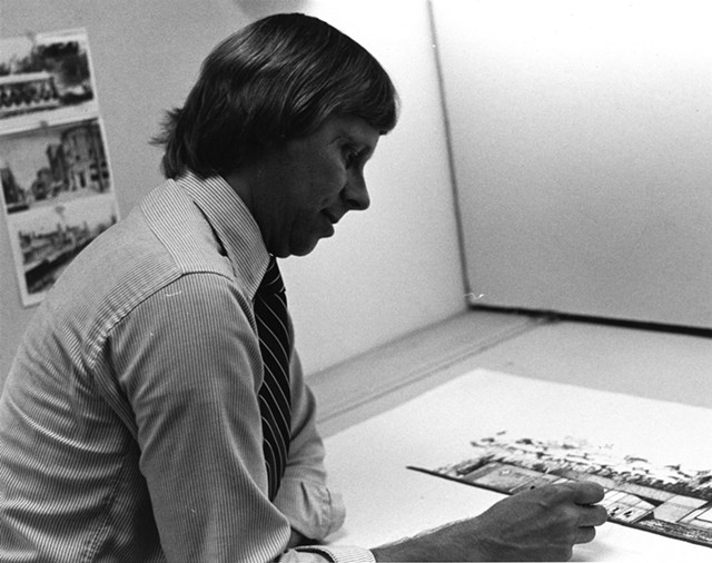 Bill Truex at his drawing table in the 1970s - COURTESY TRUEXCULLINS