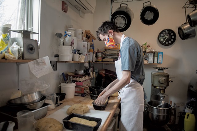 Mac West-Poss making bread at Red Onion Caf&eacute; - DARIA BISHOP