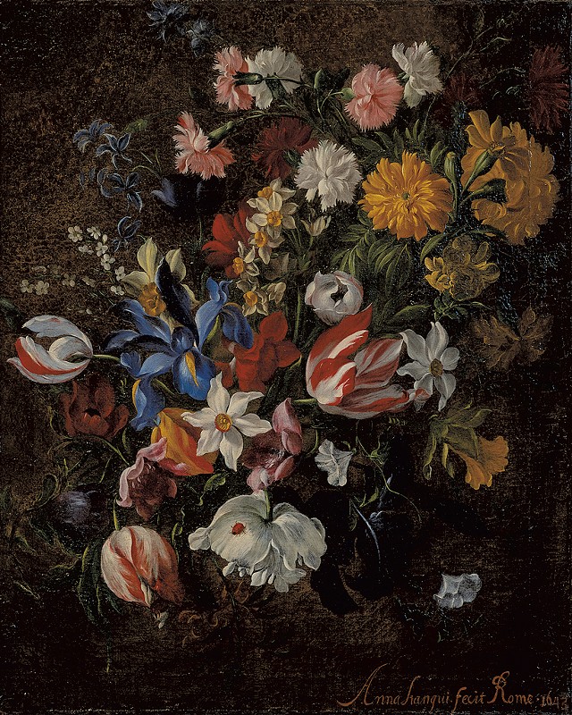 "Tulips, Irises, Daffodils, Carnations, Hyacinths, and Other Flowers" by Anna Stanchi - COURTESY OF JONATHAN BLAKE/MCMA