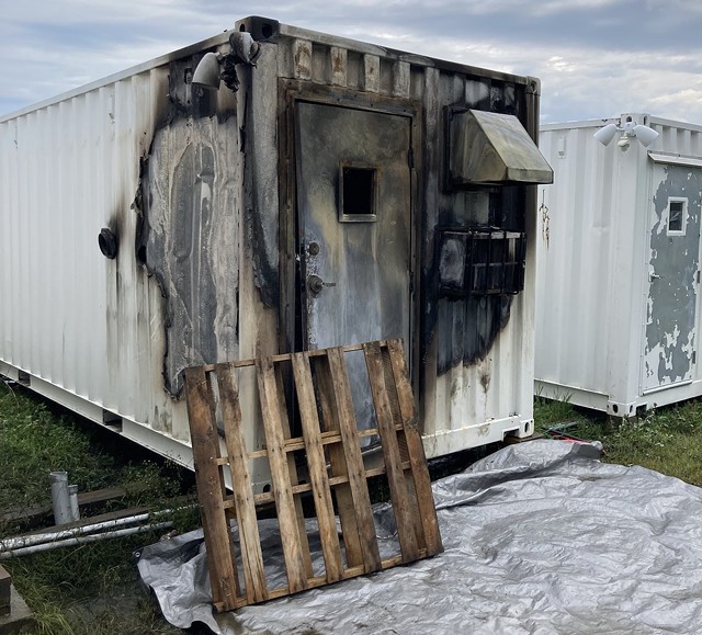 The damaged container - COURTESY OF THE SOUTH BURLINGTON FIRE DEPARTMENT