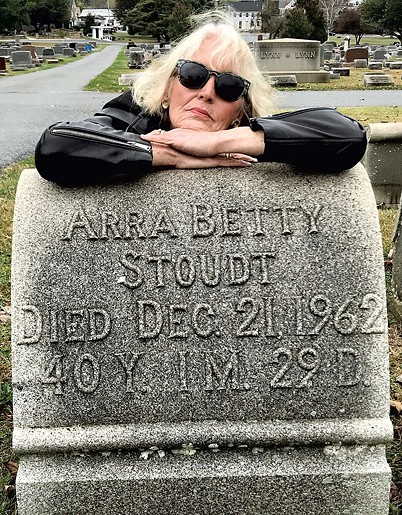 Melinda Moulton at her mother's grave - COURTESY