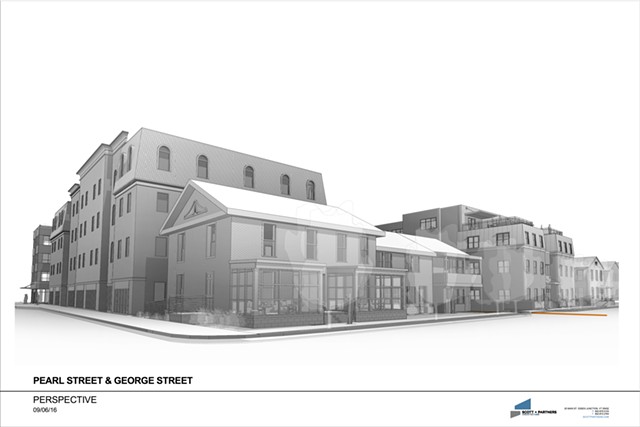 Rendering of the proposed George Street Lofts and Pearl Street Lofts - SCOTT+PARTNERS ARCHITECTURE