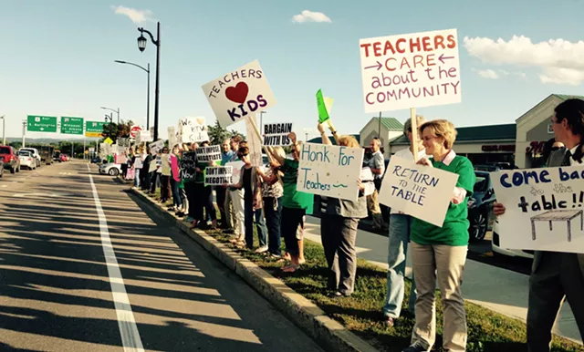Picketing Burlington Teachers Call for Negotiations