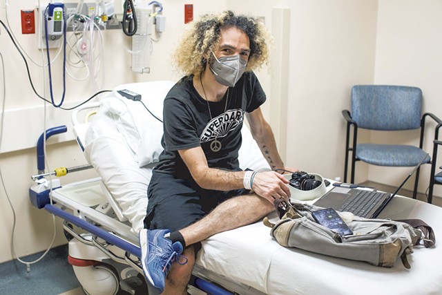 Photographer Bryan Lasky at the emergency room during Waking Windows in May - COURTESY OF LUKE AWTRY PHOTOGRAPHY