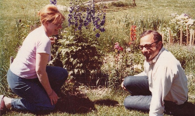 Ynez and Mel in their garden - COURTESY OF THE KAPLAN FAMILY