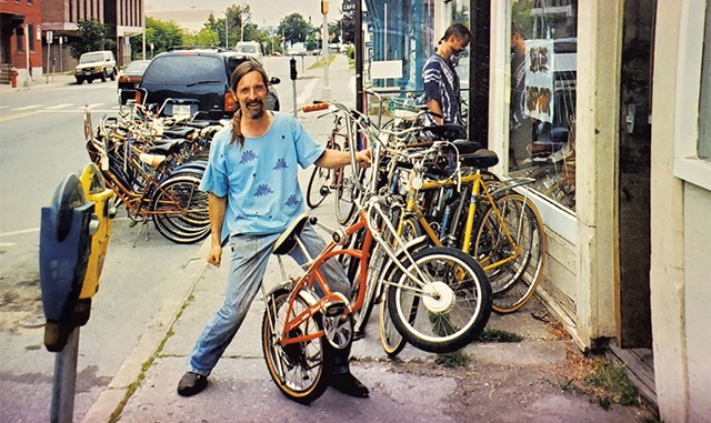 Bradley Pascoe outside his bike shop in Burlington in the late '90s/early 2000s - COURTESY OF CASSANDRA EDSON