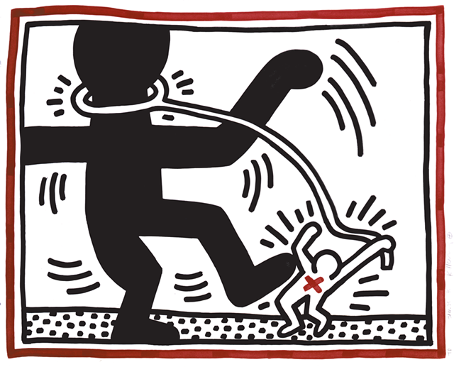 "Untitled," 1985 lithogaph by Keith Haring