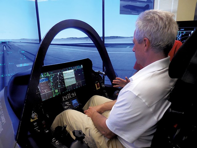 Adam L. Alpert in F-35 simulator - COURTESY OF ADAM L. ALPERT
