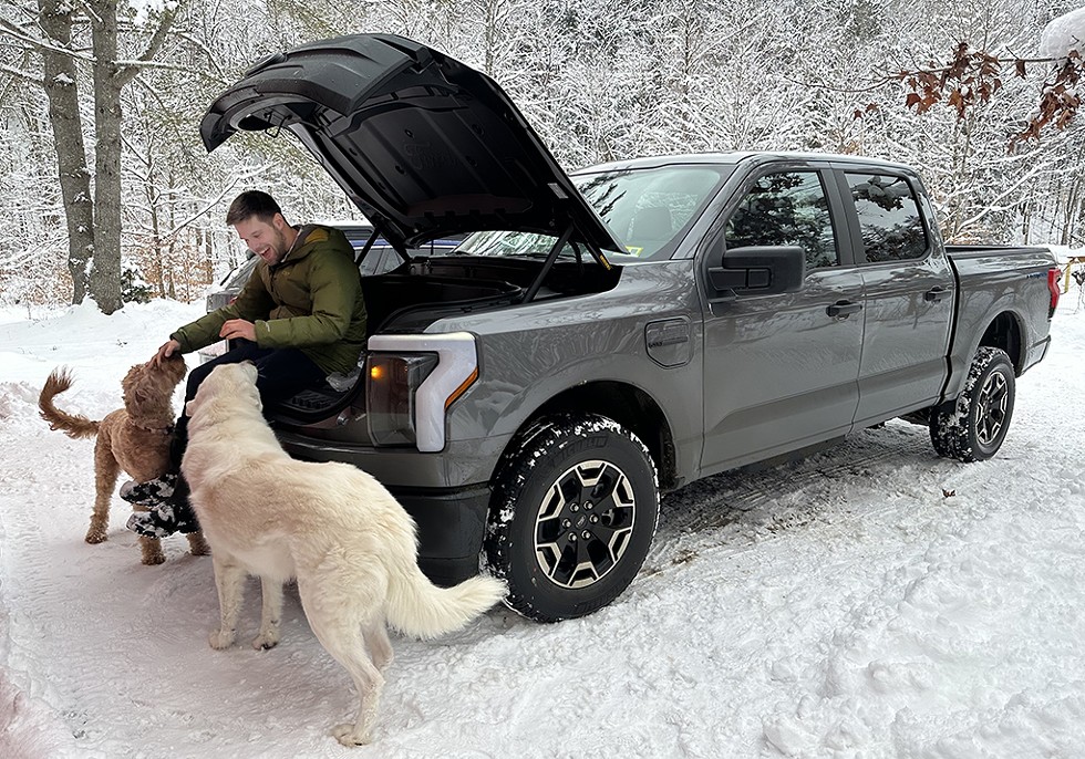 Cyril Brunner with his Ford F-150 Lightning and his dogs, Tucker and Dexter - COURTESY