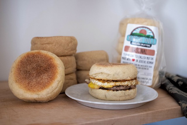 Breakfast sandwich with Birch Hill English Muffins - JORDAN BARRY ©️ SEVEN DAYS